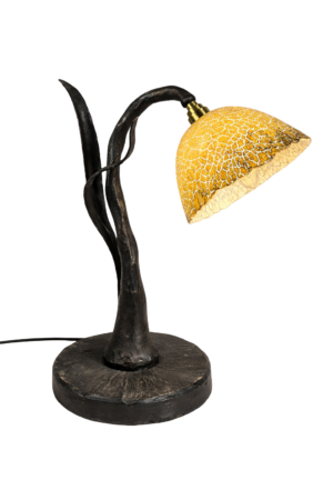 Lampe Ardoise - Fer Forgé - Verre fusionné