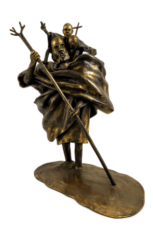 Sculpture Saint Christophe fer forgé