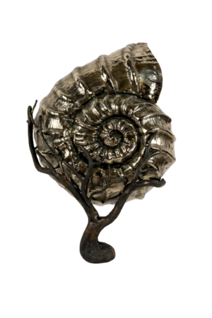 Applique "L'Aire du temps - Ammonite" - Création Maillechort & Fer Forgé