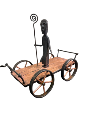 Accueil Le Druide sur son char <br />Oeuvre Originale Cuivre & Fer Forgé